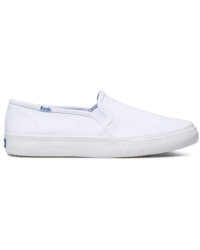 Keds Double Decker Slip-On Trainers With Canvas Upper - White