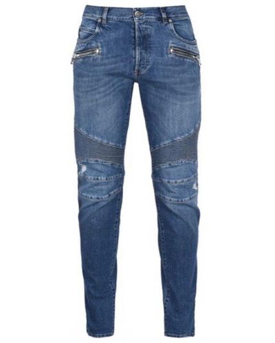 Balmain Ribbed Knees Jeans - Blue