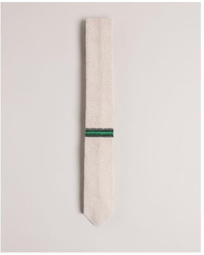 Ted Baker Lacka Knitted Striped Tie - Natural