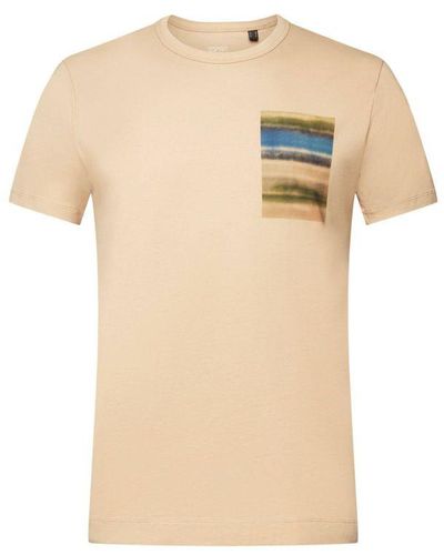 Esprit Oversized T-shirt Met Printopdruk Beige - Naturel