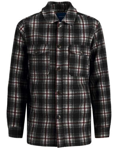 Jack & Jones Overhemden Jorollie Check Shirt Jacket Ls Zwart