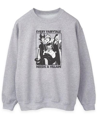 Disney Every Fairy Tale Needs A Villain Sweatshirt - Grey