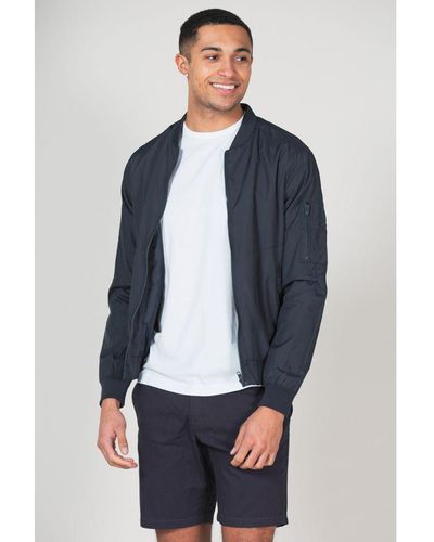 French Connection Navy Technical Bomber Jacket - Blue