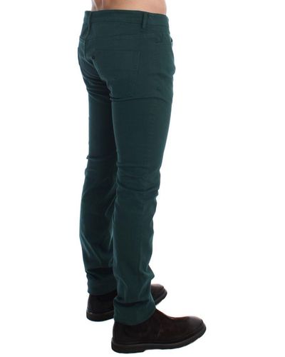 CoSTUME NATIONAL Groen Slim Fit Katoenen Stretch Broek Jeans