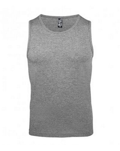 Sol's Justin Sleeveless Tank / Vest Top ( Marl) Cotton - Grey