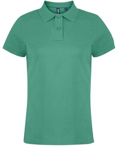 Asquith & Fox Ladies Plain Short Sleeve Polo Shirt (Kelly) - Green