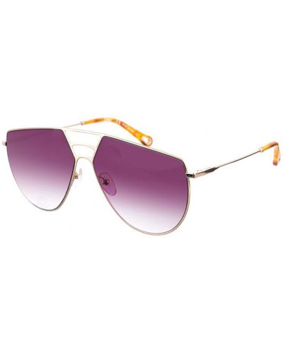 Chloé Chloé Metal Sunglasses With Aviator Style Shape Ce139S - Purple