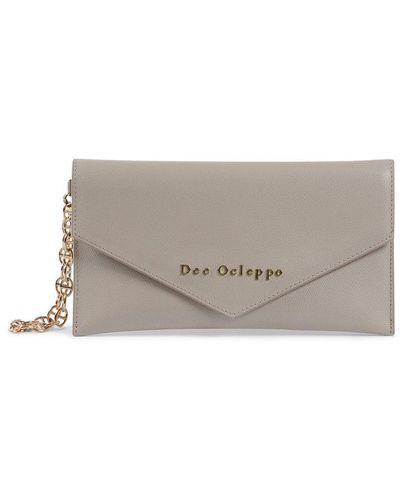 Dee Ocleppo Clutch Taupe Leather - Grey