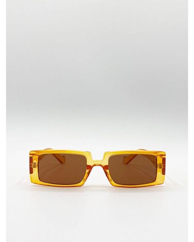 SVNX 90S Mini Rectangle Sunglasses - Orange