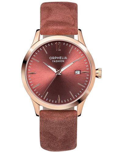 Orphelia Fashion Suede Watch Of714820 Leather - Red