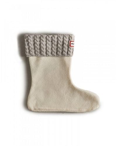 HUNTER Short Cable Welly Socks - Natural