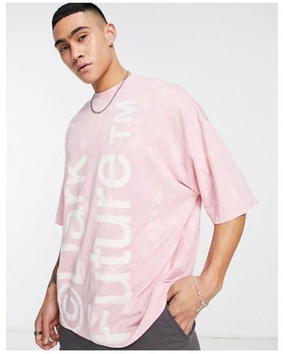 ASOS Dark Future Oversized T-shirt With Large Back Print - Pink