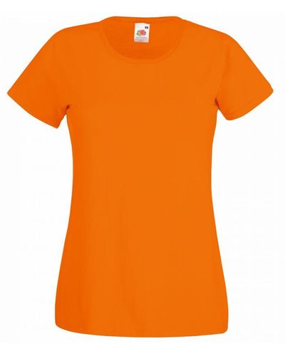 Fruit Of The Loom Dames/vrouwen Lady-fit Valueweight Short Sleeve T-shirt (pak Van 5) (oranje)