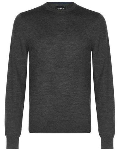 Howick Merino Crewneck Sweatshirt In Charcoal - Zwart