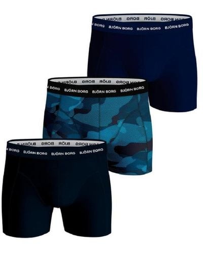 Björn Borg Björn 3-Pack Of Essential Boxer Shorts For - Blue