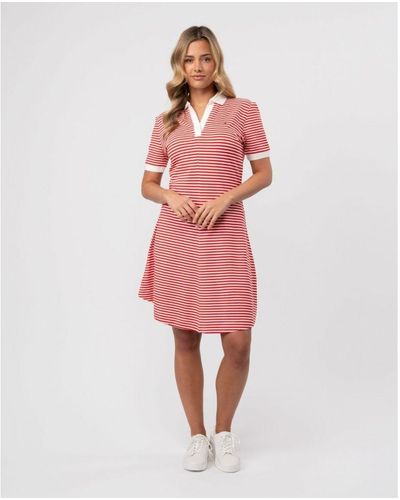 Tommy Hilfiger F&f Open Placket Lyocell Polo Dress - Red