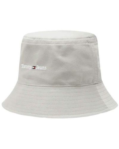 Tommy Hilfiger Bucket Hat Met Logo Grijsgroen - Wit