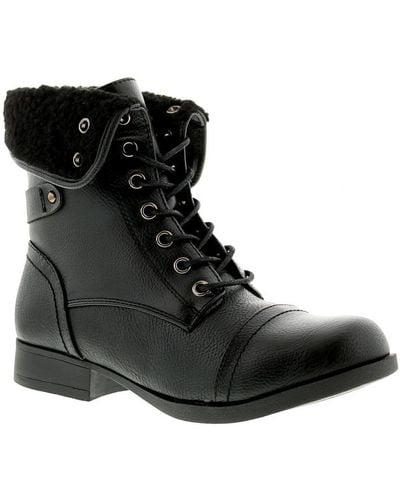 Platino Ankle Boots Shreena Lace Up - Black
