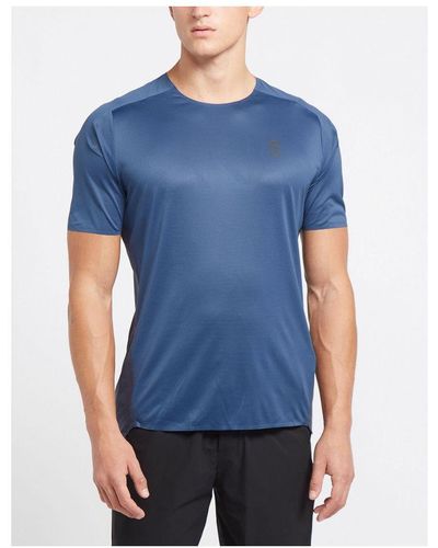 On Shoes On Running Performance Short Sleeve T-Shirt - Blue