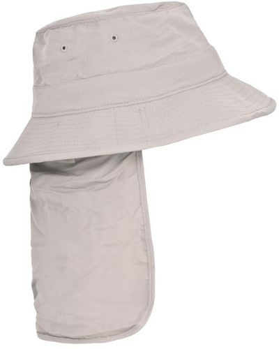 Trespass Adults Bearing Bucket Hat With Neck Protector - White