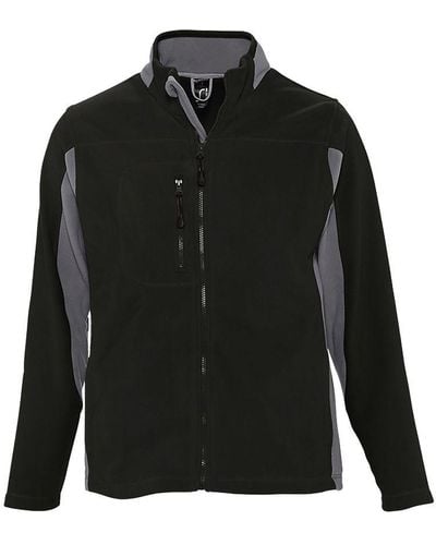 Sol's Nordic Full Zip Contrast Fleece Jacket (/Medium) - Black