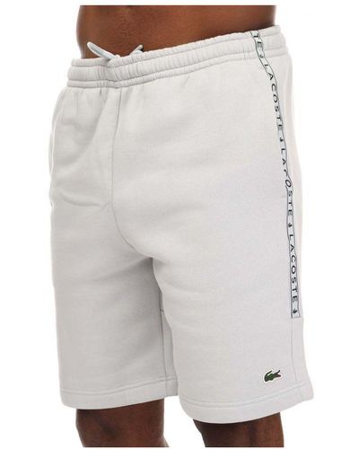 Lacoste Men's Signature Print Jogger Shorts In Grey - Grijs