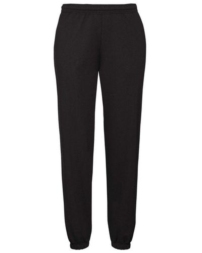 Fruit Of The Loom Elasticated Cuff Jogging Bottoms () - Black