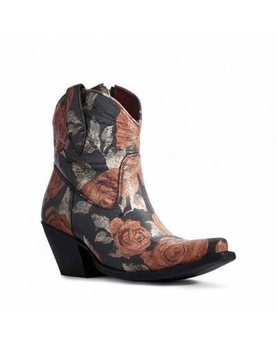 Ariat Vintage Rose Multicoloured Boots Leather - Brown