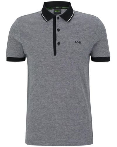 BOSS Boss Paule 4 Polo Shirt Charcoal - Grey