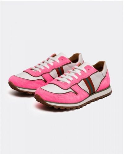 Penelope Chilvers Studio Neon Suede/Leather Trainer - Pink
