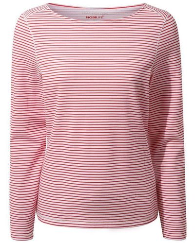 Craghoppers Ladies Nosilife Erin Long Sleeved Top (Rio Stripe) - Pink