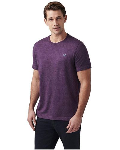 Crew Neck Cotton Soft Classic T Shirt - Purple