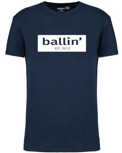 Ballin Amsterdam Est. 2013 Tee Ss Cut Out Logo Shirt Blauw