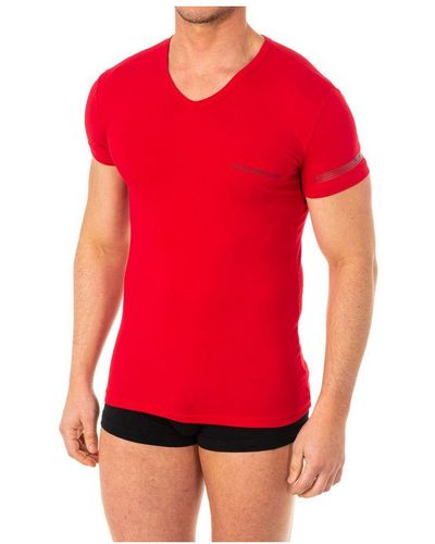 Emporio Armani Short Sleeve V-Neck T-Shirt 110810-8P723 - Red