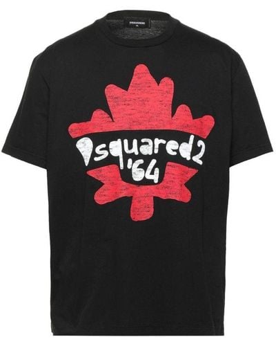 DSquared² 64 Maple Leaf Box Fit T-Shirt Cotton - Red