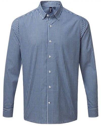 PREMIER Maxton Checked Long-Sleeved Shirt (/) - Blue