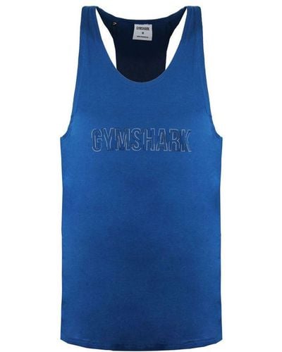 GYMSHARK Outline Logo Tank Top Cotton - Blue