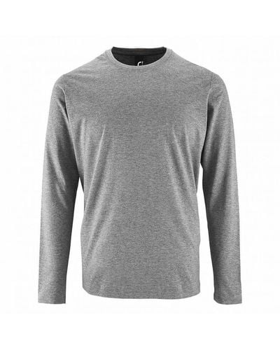 Sol's Imperial Long Sleeve T-Shirt ( Marl) - Grey