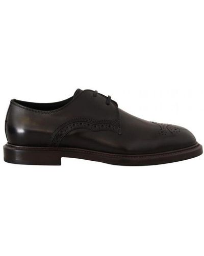 Dolce & Gabbana Leather Dress Formal Derby Shoes Calf Leather - Black