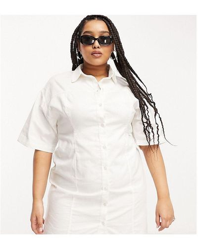 ASOS Design Twill Mini Shirt Dress - White