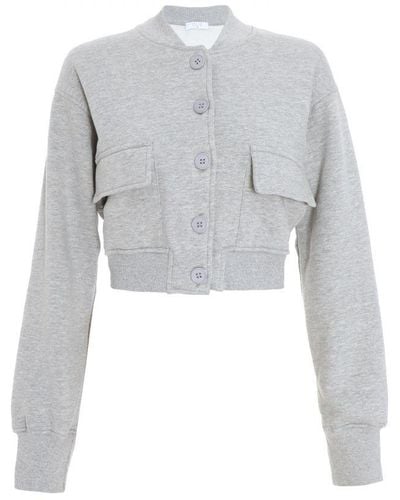 Quiz Grey Bomber Jacket Cotton