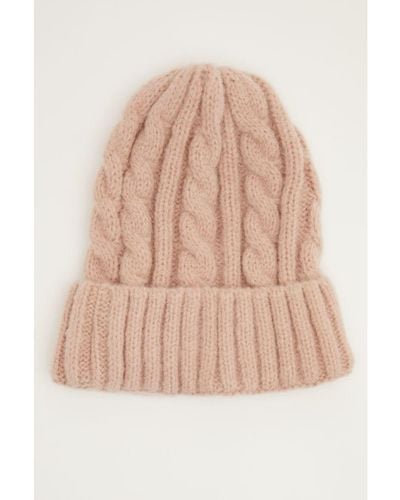 Quiz Knit Beanie Hat - Natural