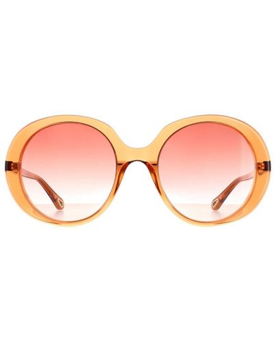 Chloé Chloe Ovale Transparante Donkere Oranje Oranje Gradiënt Ch0007s - Roze