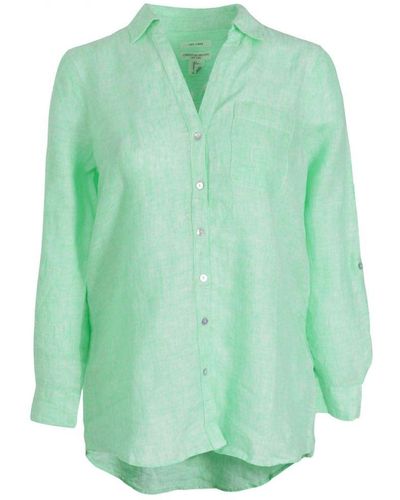 Christian Siriano Oversized Linen Shirt - Green