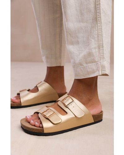 Where's That From Wheres 'Willow' Two Strap Flat Sandals - Natural