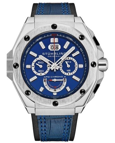 Stuhrling Apo Chrono X 1018 44Mm Timepiece - Blue