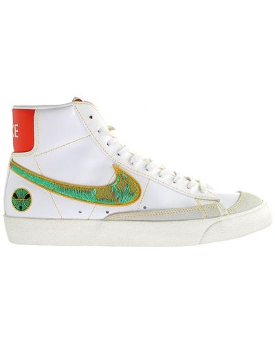 Nike Blazer Mid '77 Vntg Lace-Up Leather Trainers Dd9239 100 - Multicolour