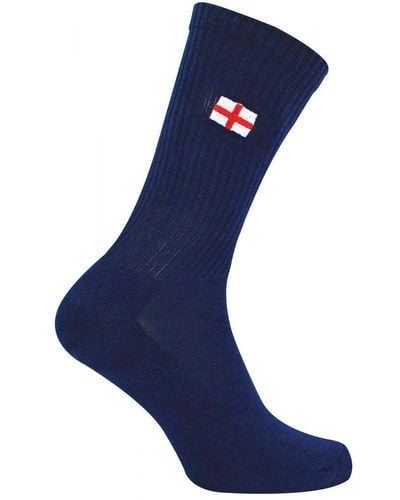 Urban Eccentric Novelty Cotton Rich St George England Flag Socks - Blue