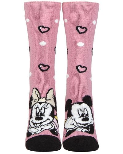 Heat Holders Ladies Thermal Warm Disney Socks - Pink