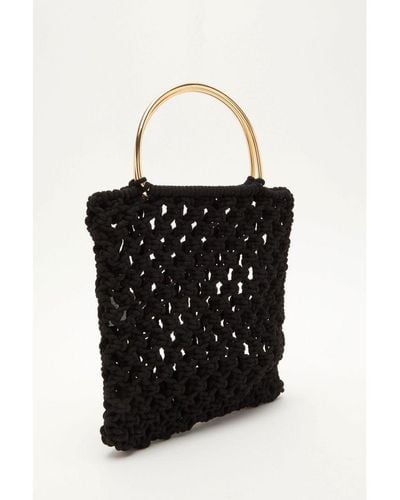 Quiz Black Crochet Handbag
